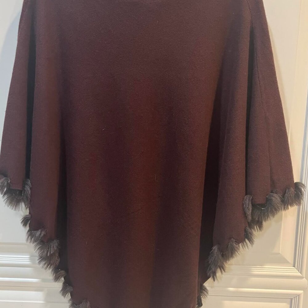 Alfani Faux Fur Fringed Poncho